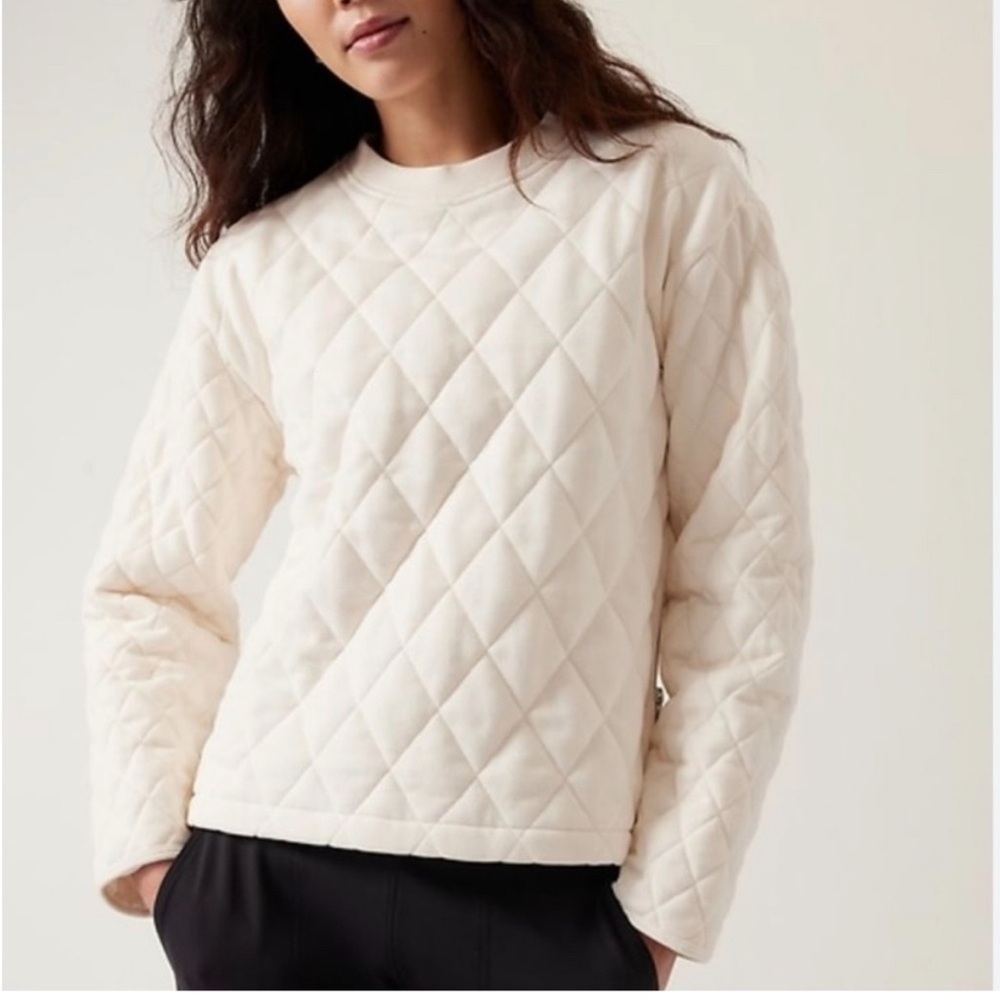 Athleta Retroplush Quilted Crewneck Sweatshirt